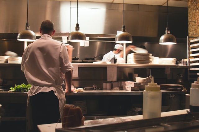 Chefs cooking in a kitchen