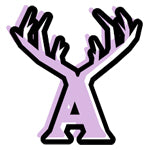 Alfred Coffee Logo - lilac A with antlers.
