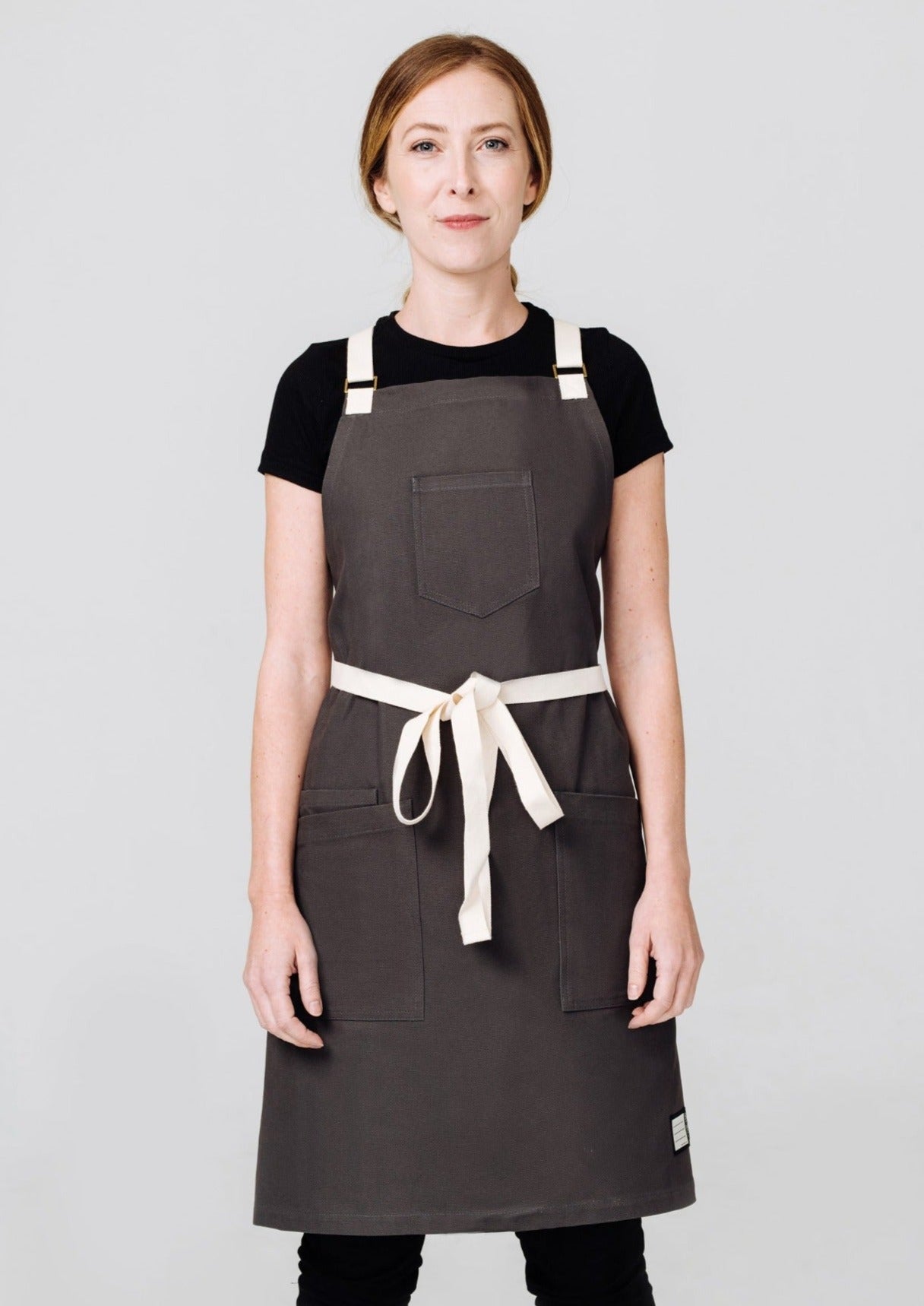 Hardwood Briquette DWR Crossback Apron | Water & Stain-Repellent