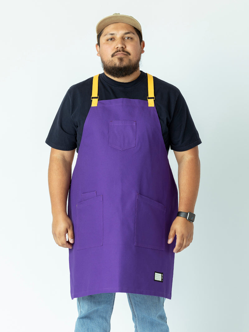 Purple Gold Crossback Apron