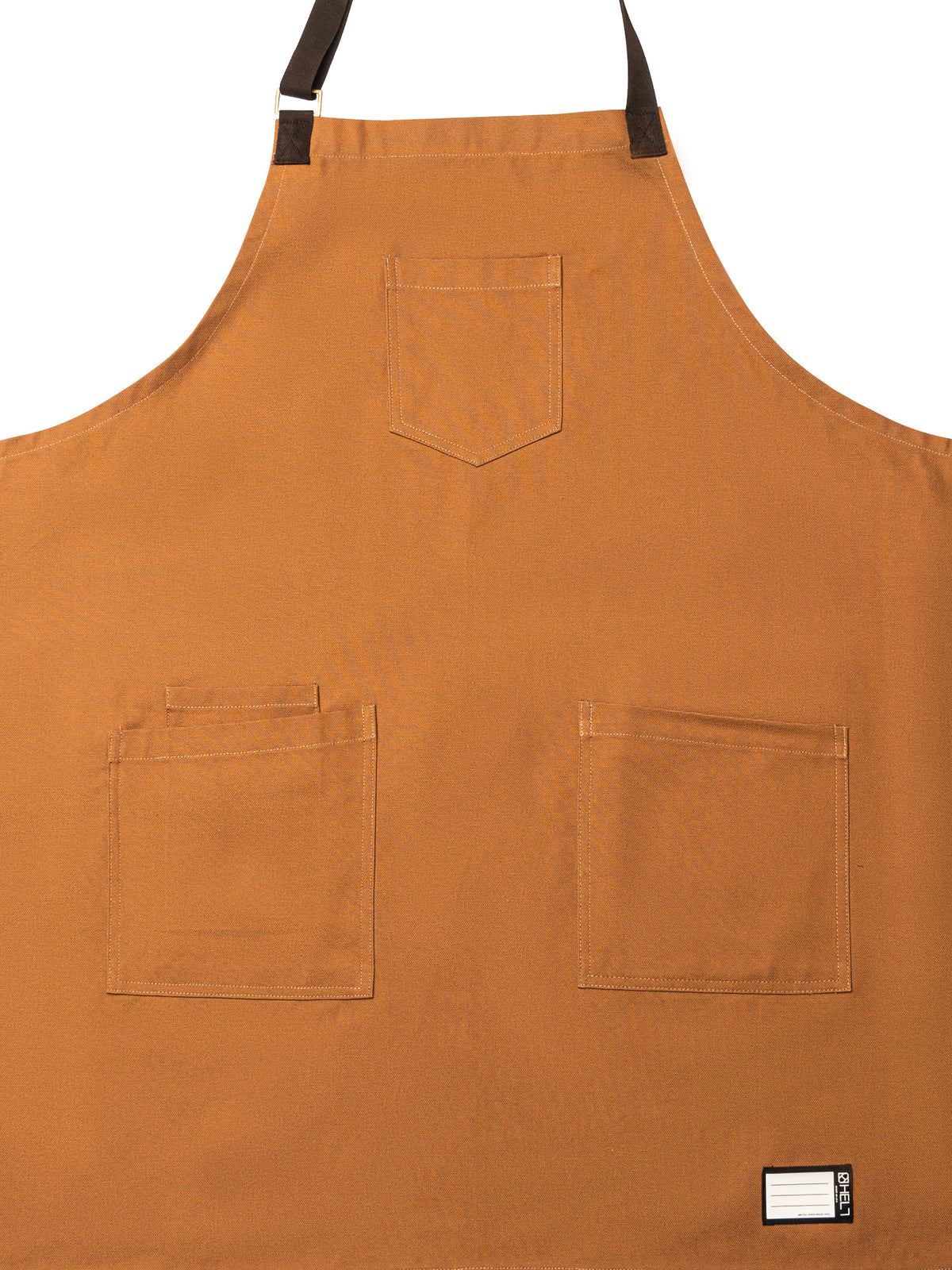 Frontal view of Ranch Tan DWR Bib Apron.