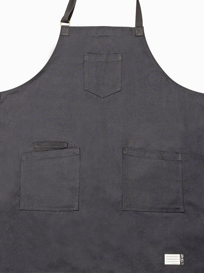 Frontal view of Raven Bib Apron.
