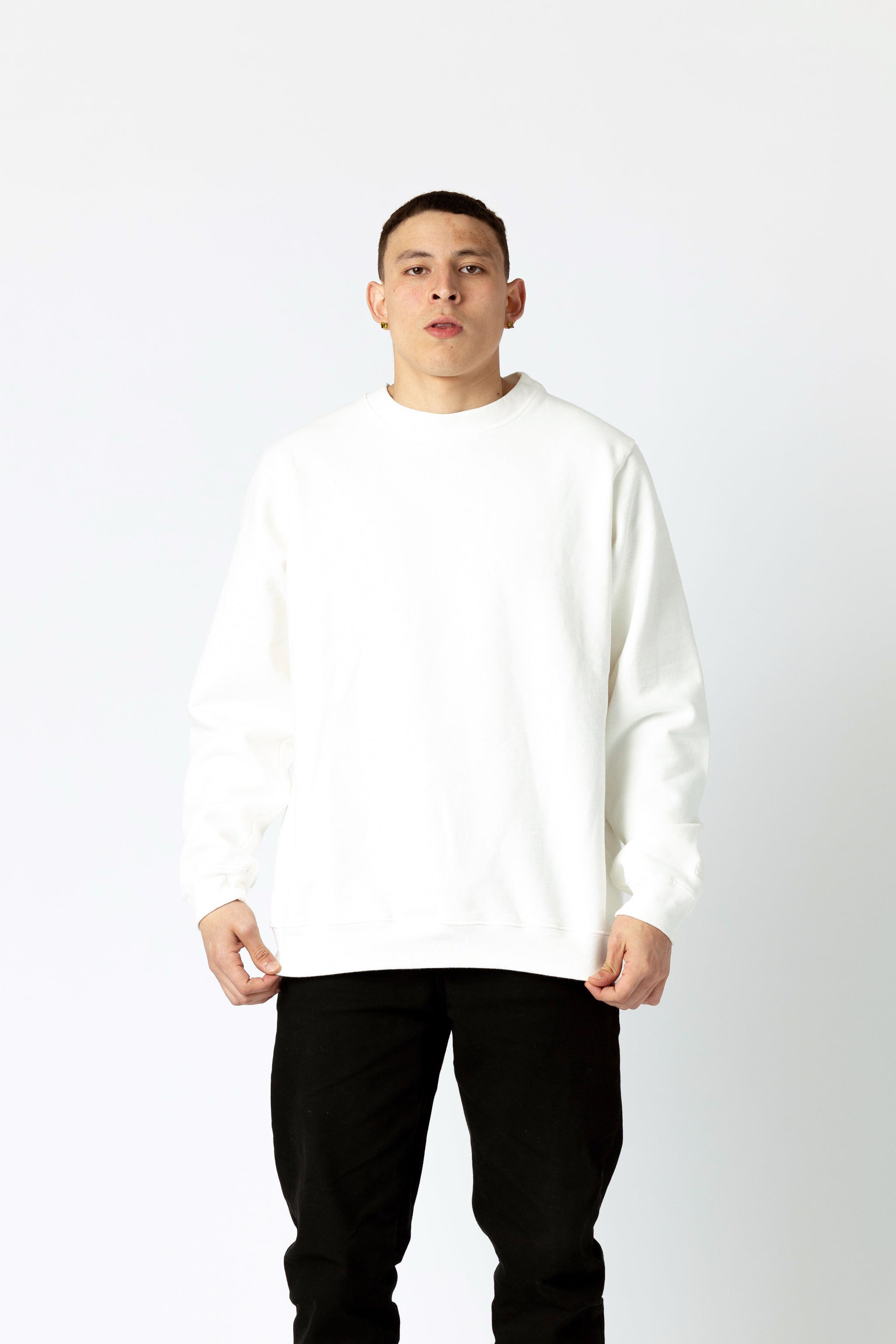 メンズウェア #GENTLEMAN CREW SWEAT - WHITE - CRZ YOGA Mens Crewneck Sweatshirts French Terry Athletic Workout